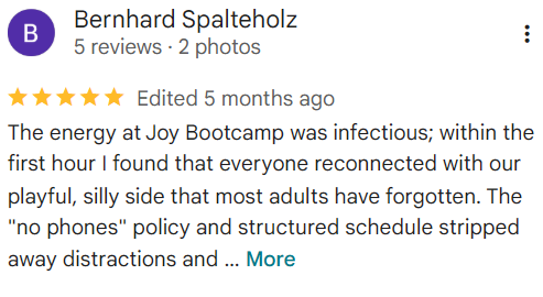Google review from Bernhard Spalteholz